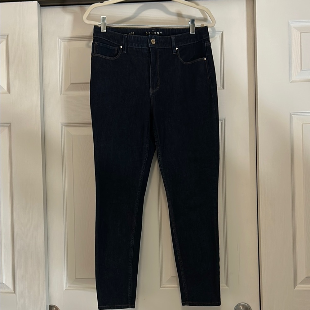 White House Black Market Blue Skinny Jeans Ankle Fit High-Rise Size 10